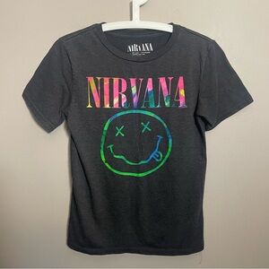 Nirvana T-Shirt gray with tie dye logo size XS